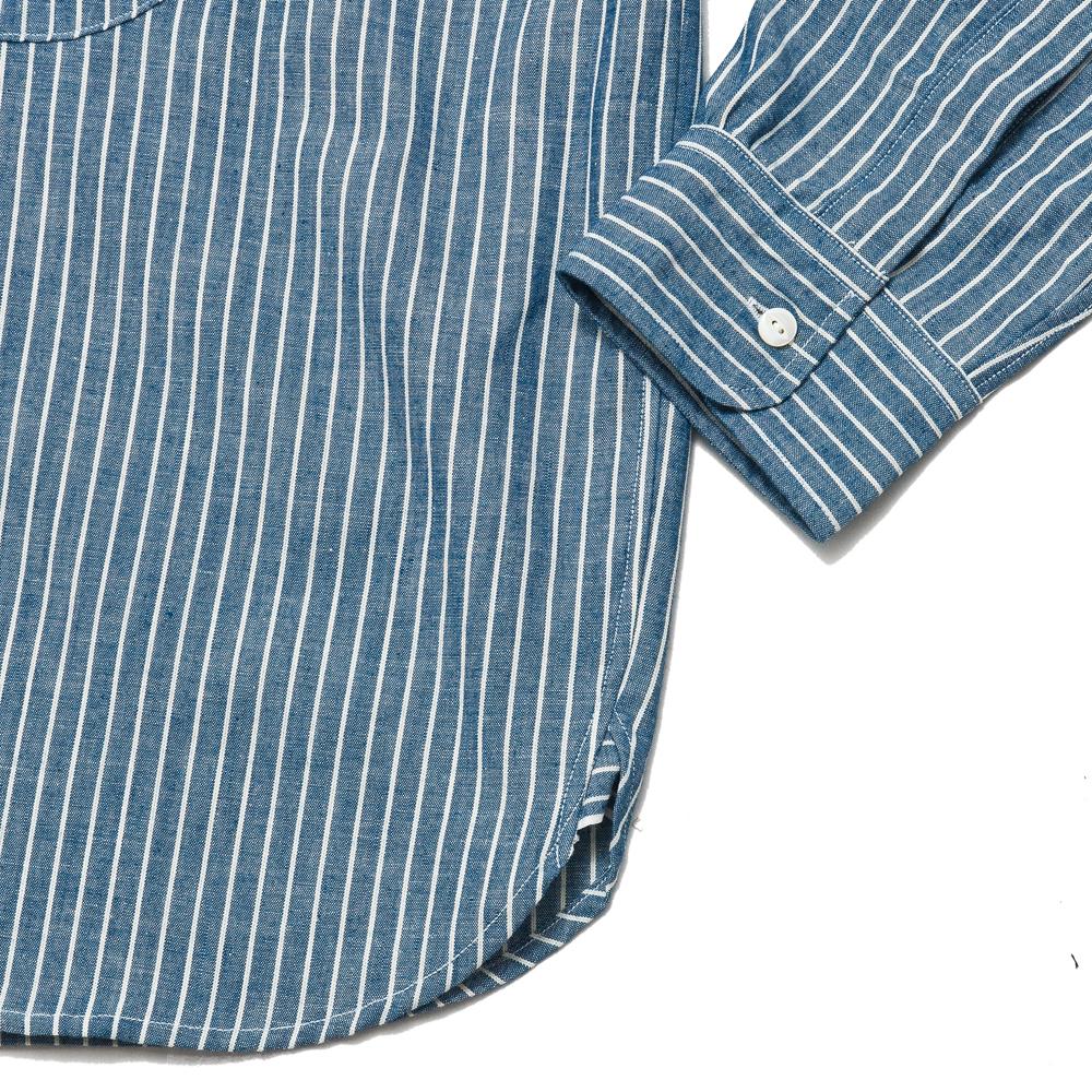 The Real McCoy's Double Diamond Stripe Chambray Band Collar MS18003 at shoplostfound, cuff