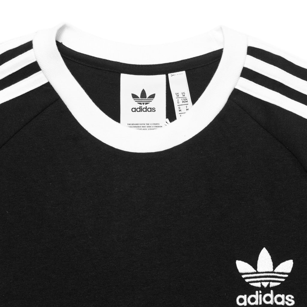 Adidas 3-Stripes Tee Black/White at shoplostfound, neck