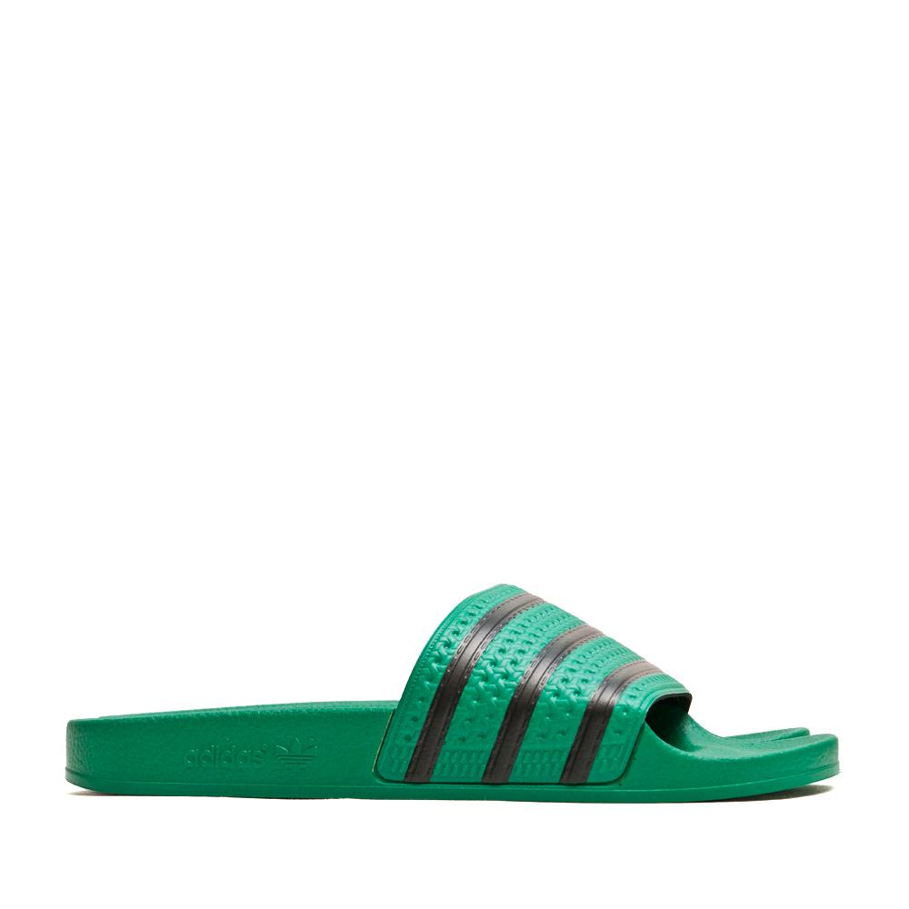 Adidas Originals Adilette Bold Green/Core Black at shoplostfound, side