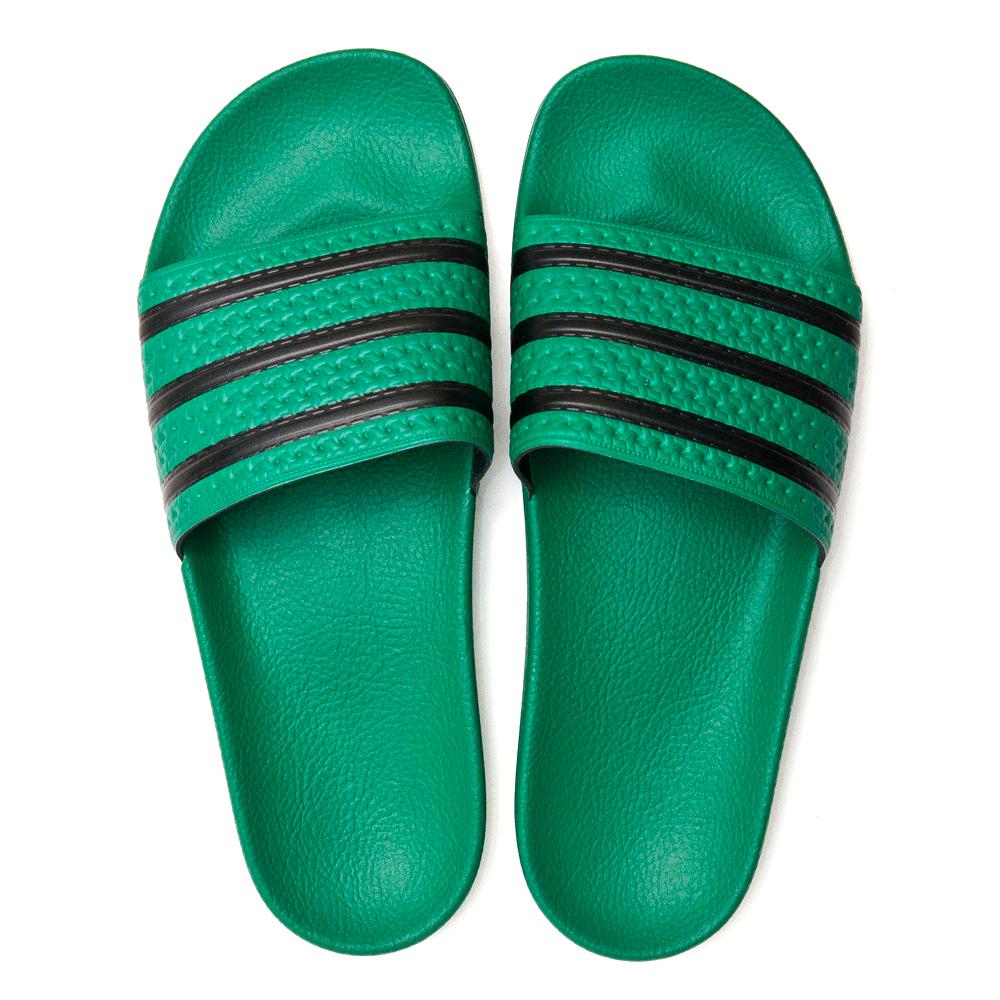 Adidas Originals Adilette Bold Green/Core Black at shoplostfound, top