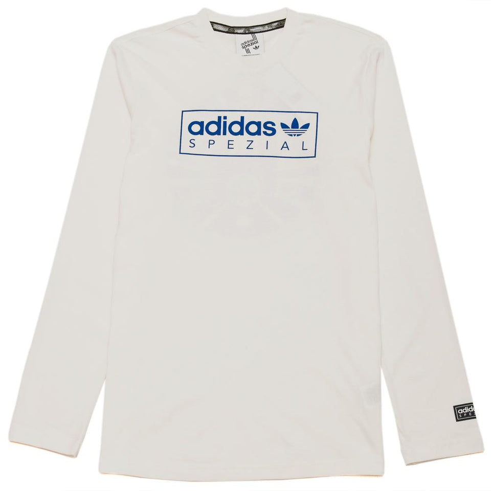 Adidas Originals Long Sleeve Graphic Tee SPZL Off White at shoplostfound, front