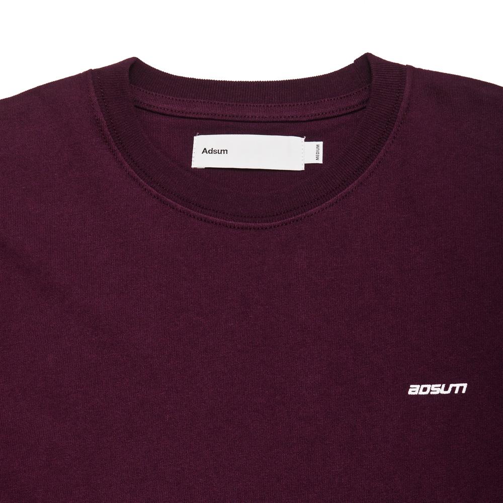 Adsum B Logo Tee Purple at shoplostfound, neck