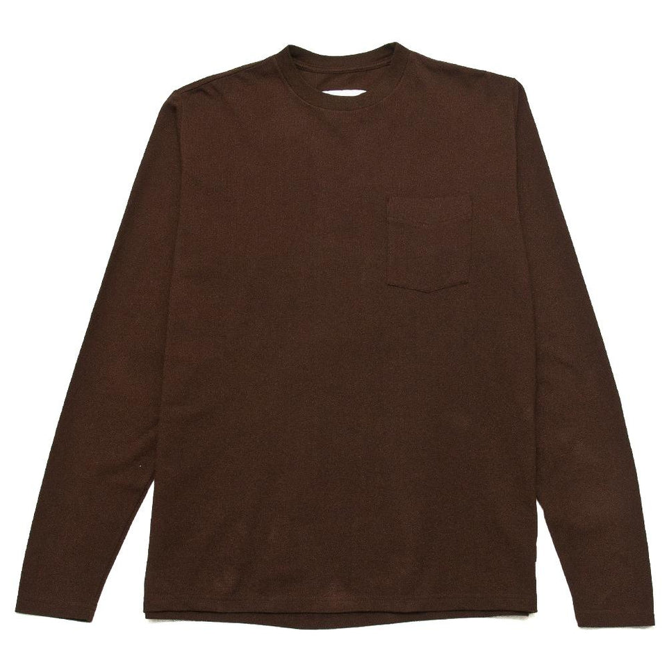 Adsum NYC Pique Long Sleeve T-Shirt Brown at shoplostfound, front