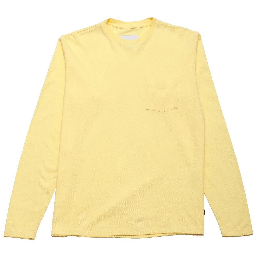 Adsum NYC Pique Long Sleeve T-Shirt Yellow at shoplostfound, front