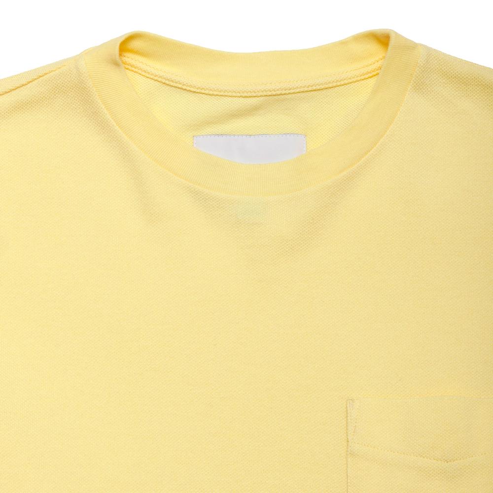 Adsum NYC Pique Long Sleeve T-Shirt Yellow at shoplostfound, neck
