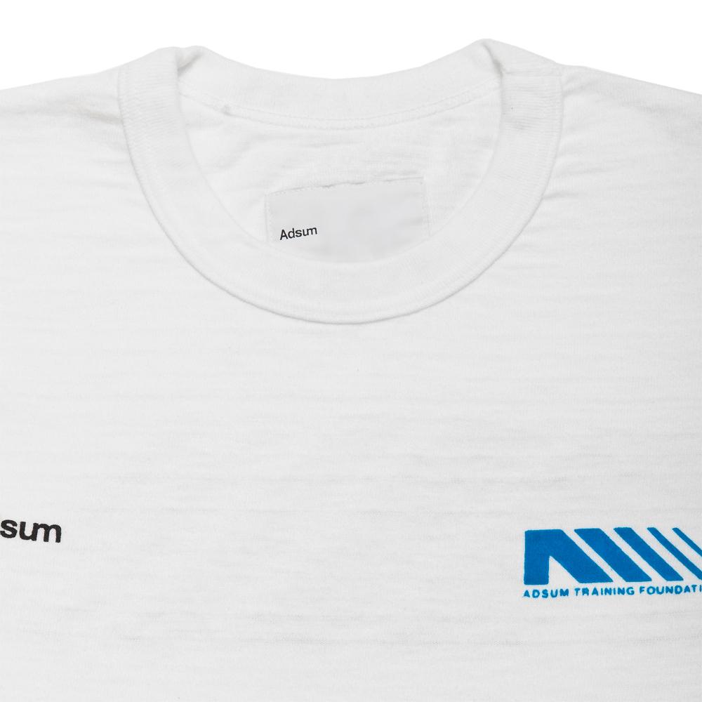 Adsum NYC Training Foundation Long Sleeve T-Shirt White at shoplostfound, neck