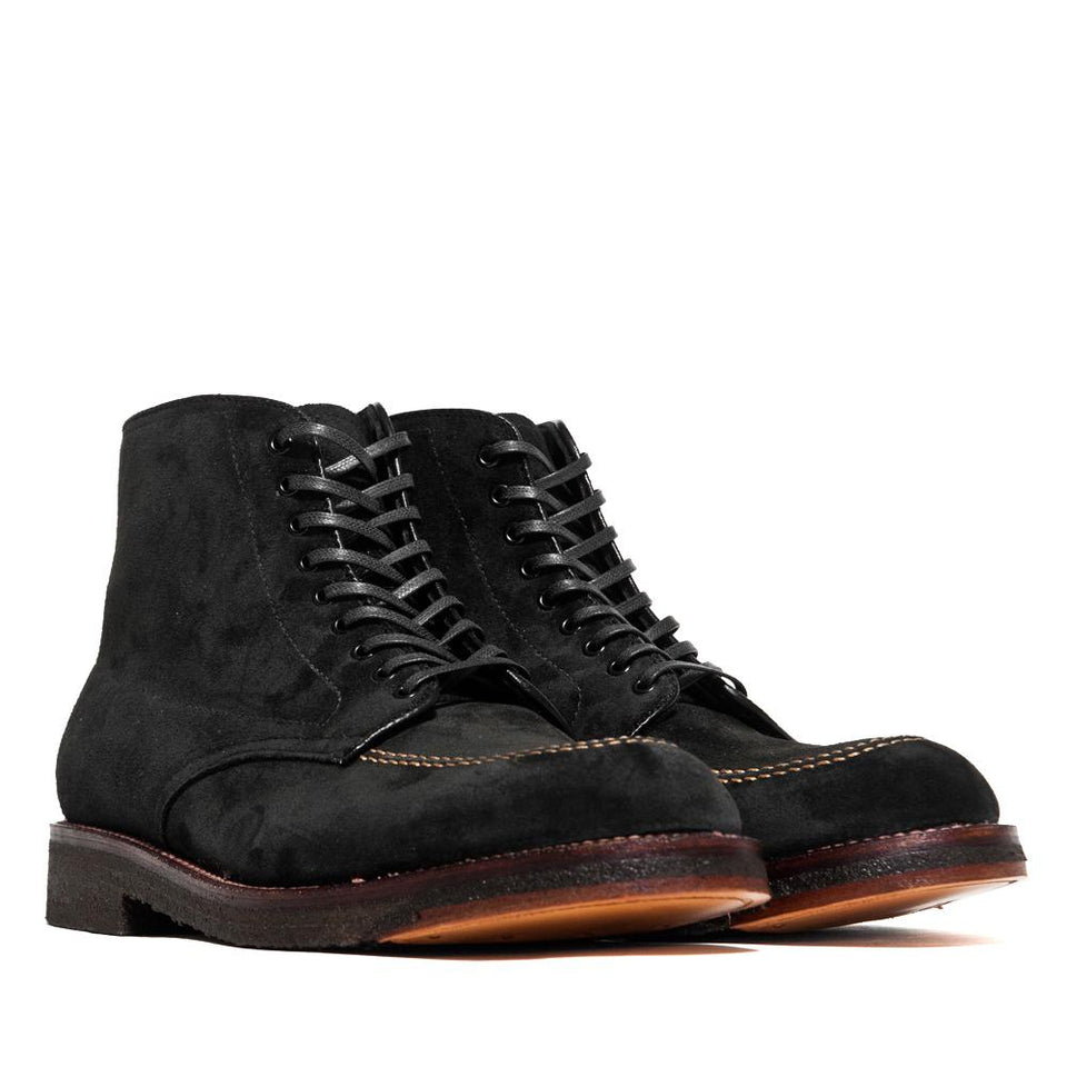 Alden Black Suede Indy Boot with Crepe Sole at shoplostfound, 45