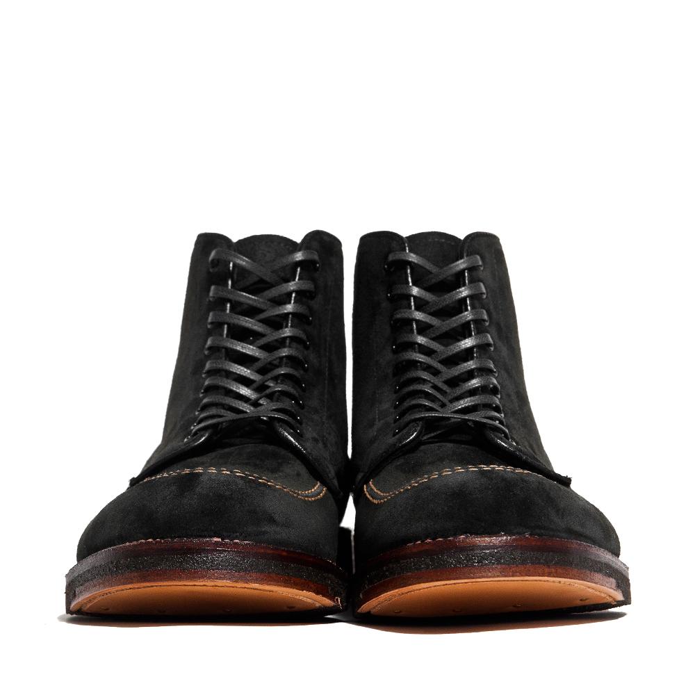 Alden Black Suede Indy Boot with Crepe Sole at shoplostfound, front
