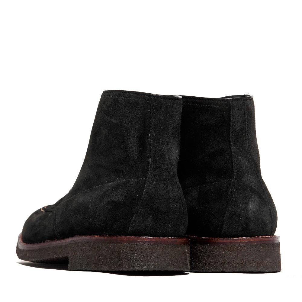 Alden Black Suede Indy Boot with Crepe Sole at shoplostfound, back