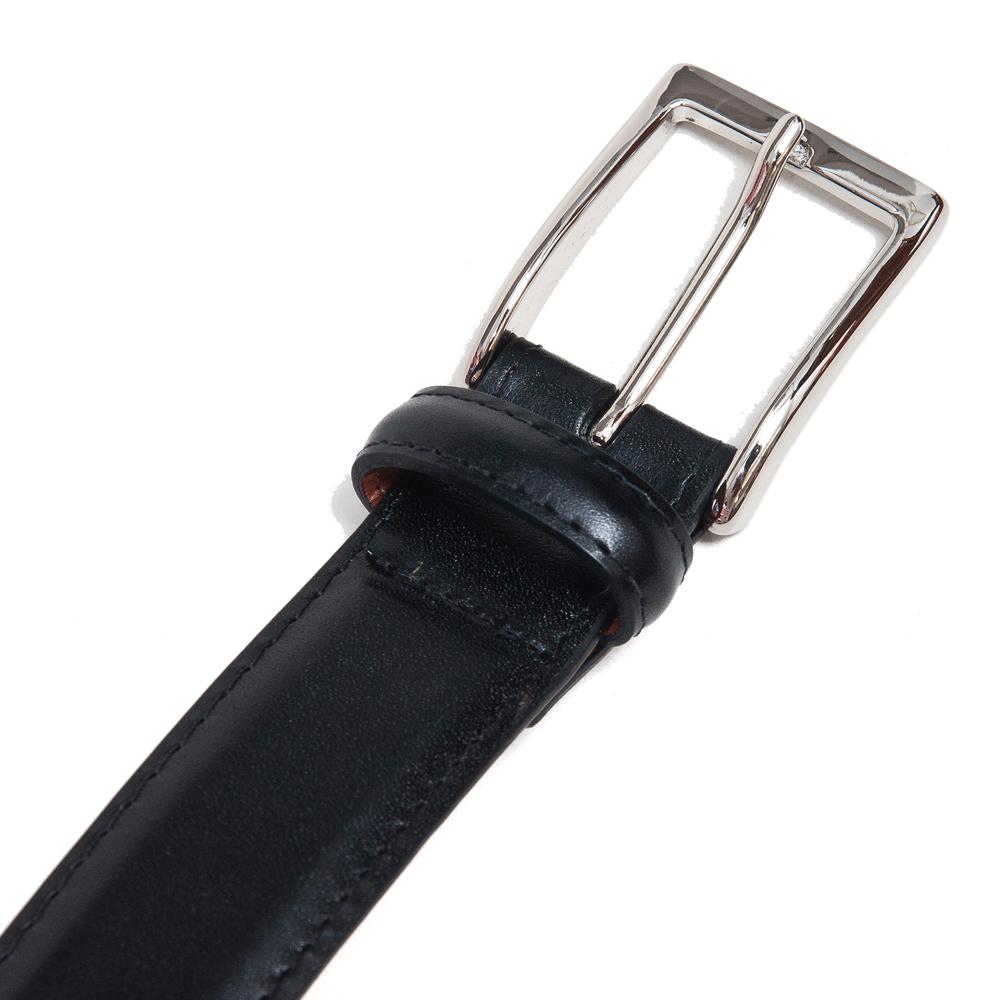 Alden Calf Leather Belt Black at shoplostfound, detail