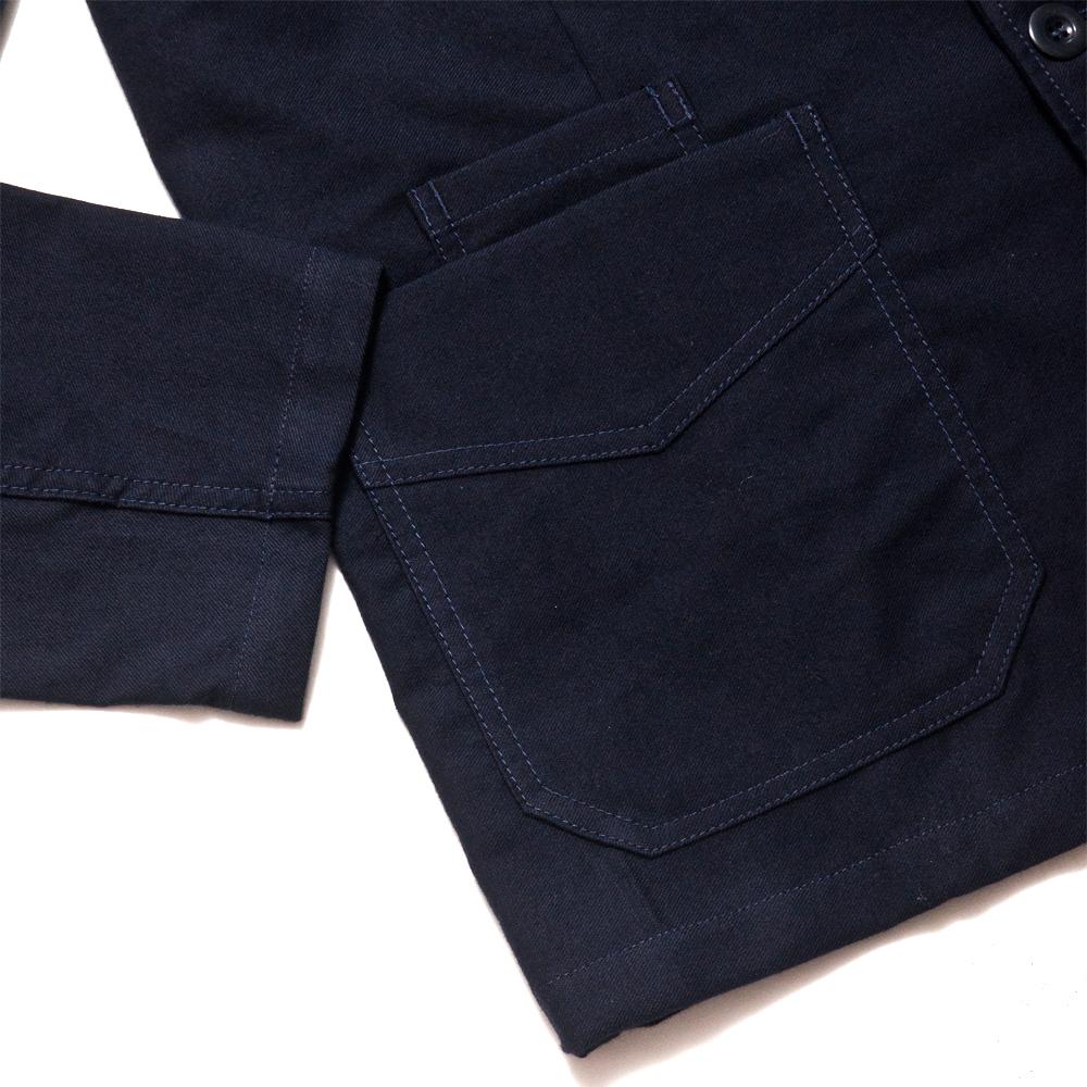 Arpenteur Villefranche Wool Cotton Serge Navy at shoplostfound, detail
