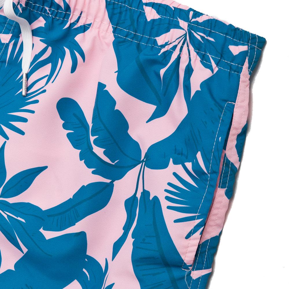 Bather Birds Of Paradise Swim Trunk Navy/Pink at shoplostfound, pocket