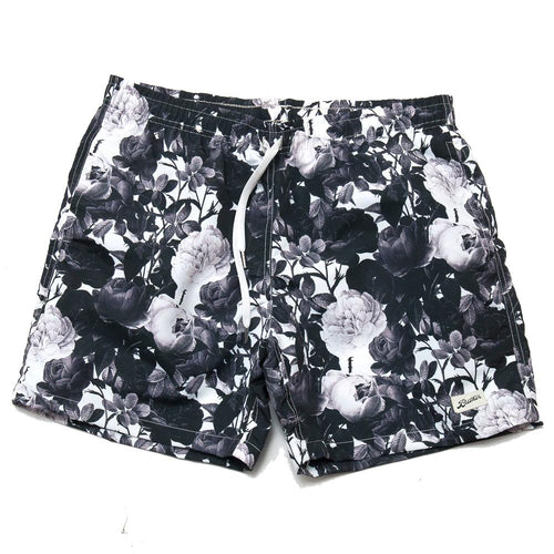 Bather Roses Swim Trunk Black at shoplostfound, front