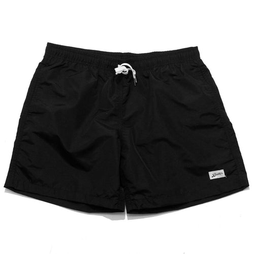 Bather Solid Swim Trunk Black at shoplostfound, front