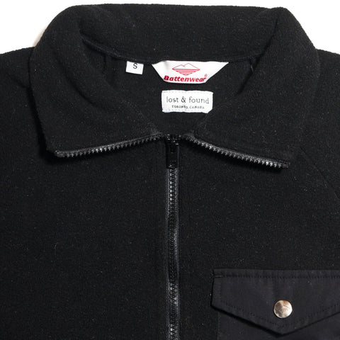 Battenwear * Lost & Found Black Fleece Warm-Up Sweater at shoplostfound in Toronto, front