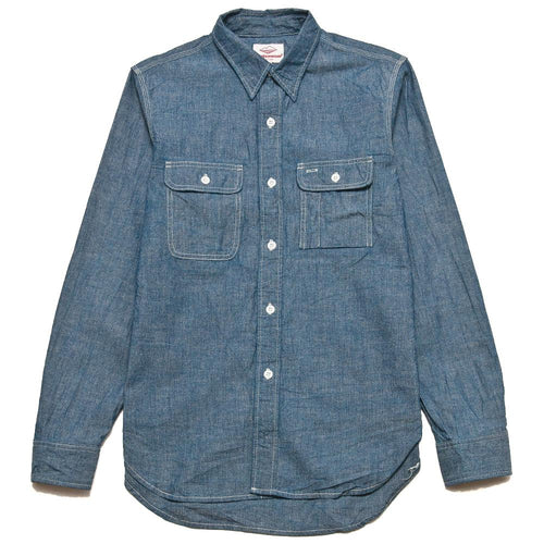 Battenwear Work Shirt Blue Chambray at shoplostfound, front