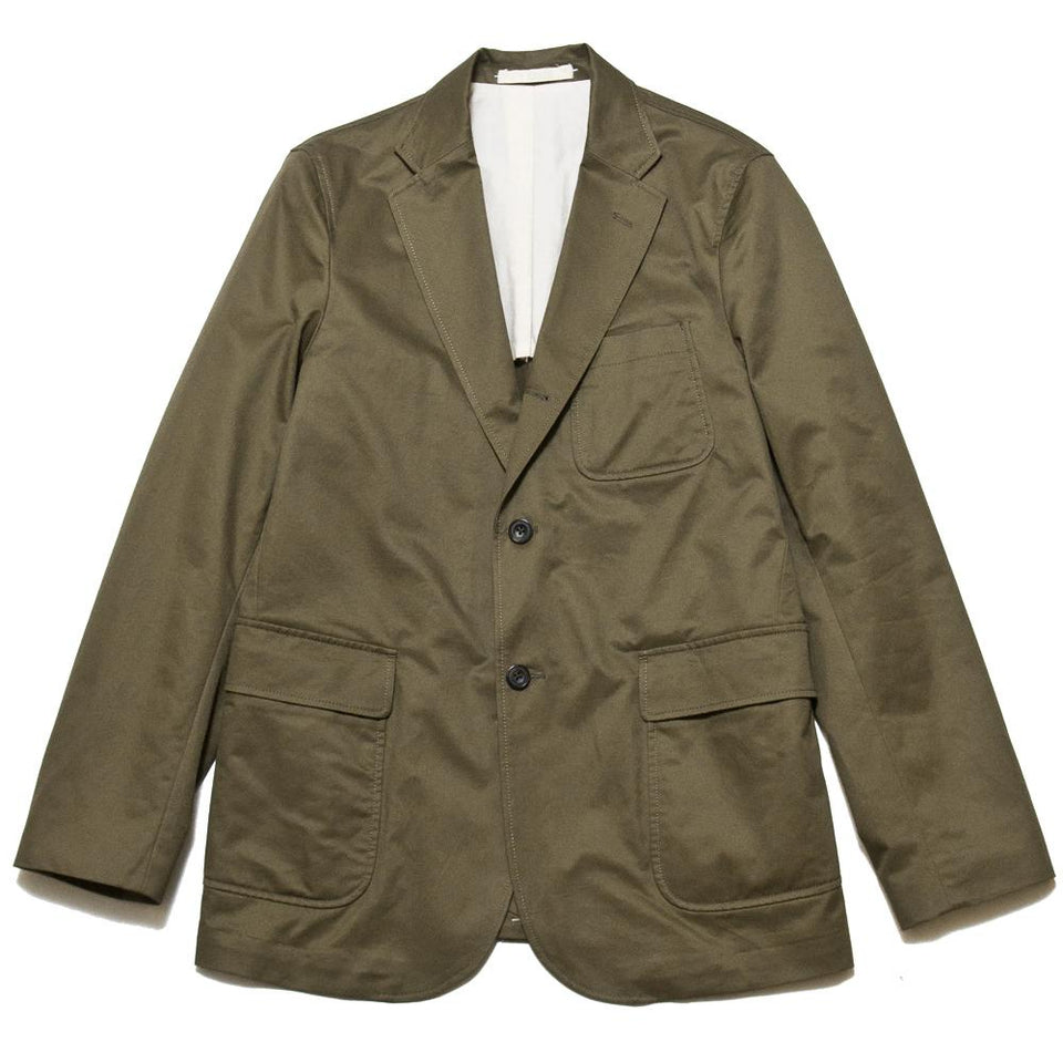 Beams Plus 3B Jacket 80/3 Twill Olive at shoplostfound, front