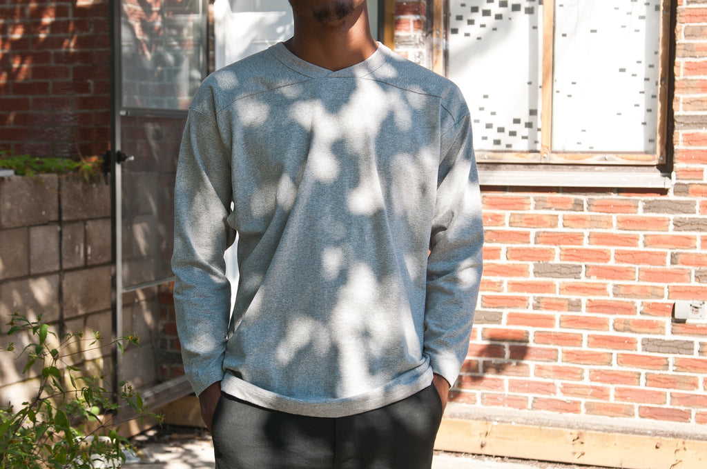 PAA Long Sleeve Football Tee Heather Grey at shoplostfound, fit