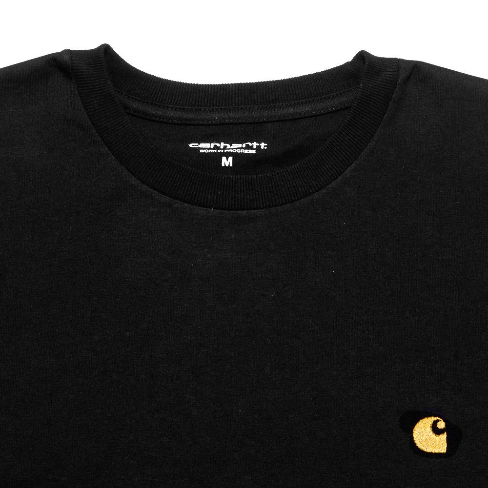 Carhartt W.I.P. L/S Chase T-Shirt Black at shoplostfound, neck