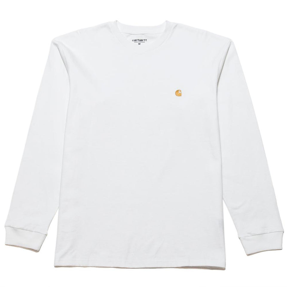 Carhartt W.I.P. L/S Chase T-Shirt White at shoplostfound, front