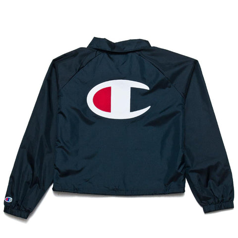 Champion W's Cropped Coaches Jacket Black at shoplostfound, front
