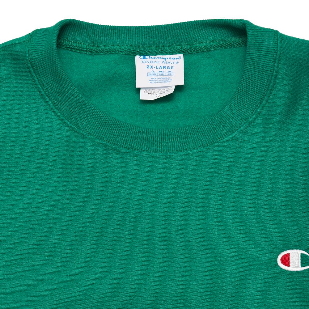 Champion Fleece Pullover Kelly Green at shoplostfound, neck