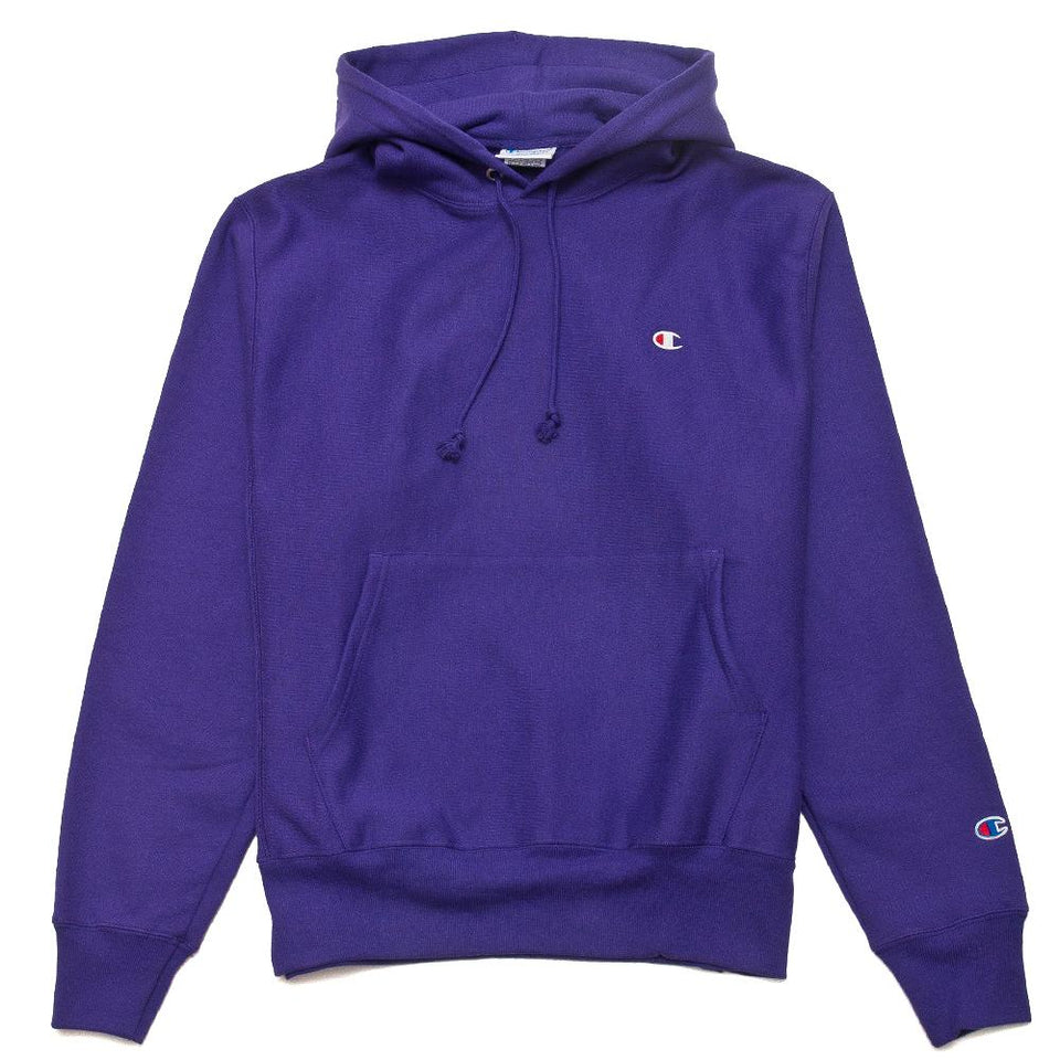 Champion Reverse Weave Pullover "C" Logo Hood Purple at shoplostfound, front