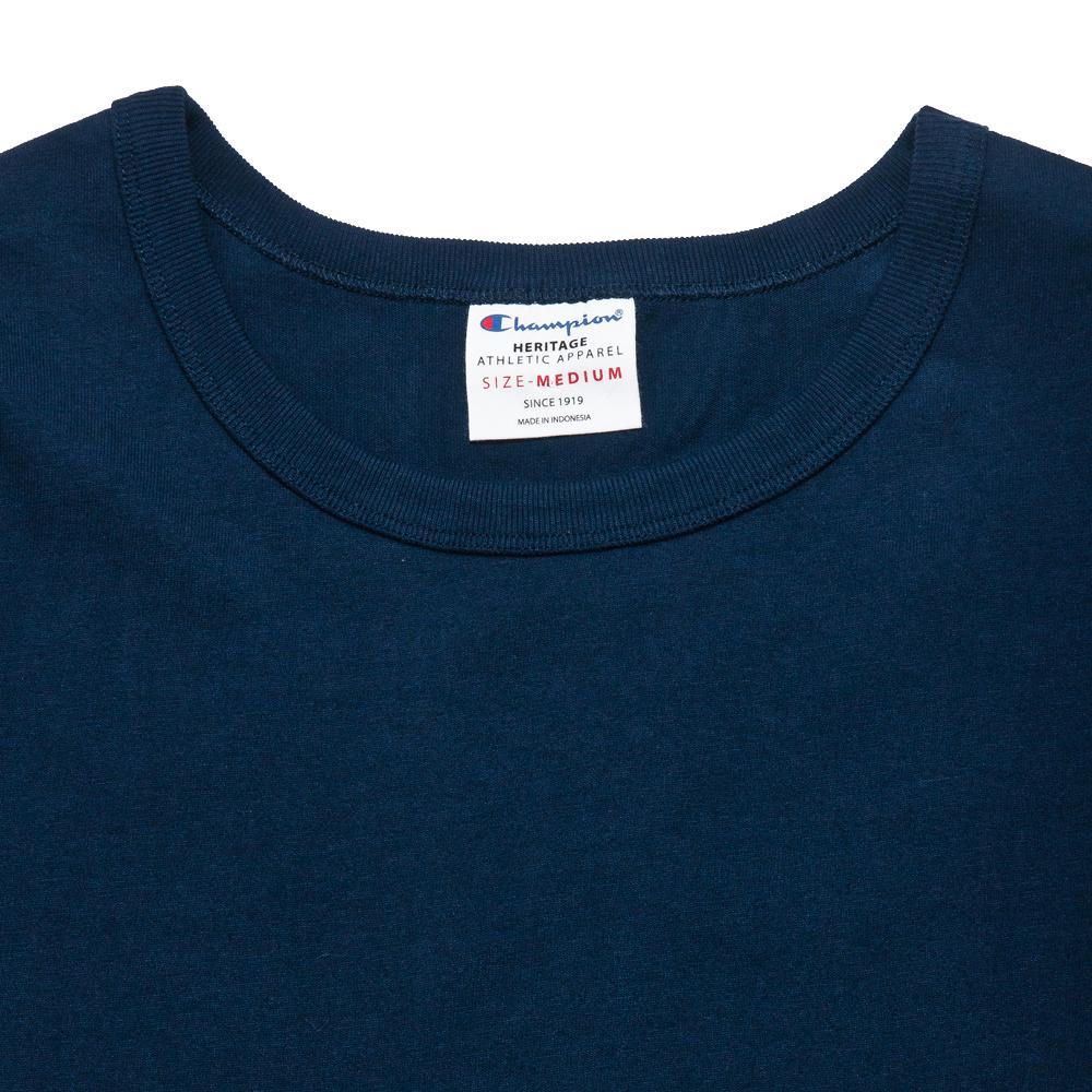 Champion W's Cropped Reverse Weave T-Shirt Navy at shoplostfound, neck