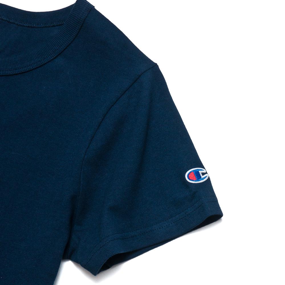 Champion W's Cropped Reverse Weave T-Shirt Navy at shoplostfound, cuff