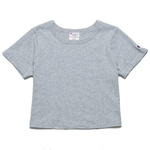 Champion W's Cropped Reverse Weave T-Shirt Oxford Grey at shoplostfound, front