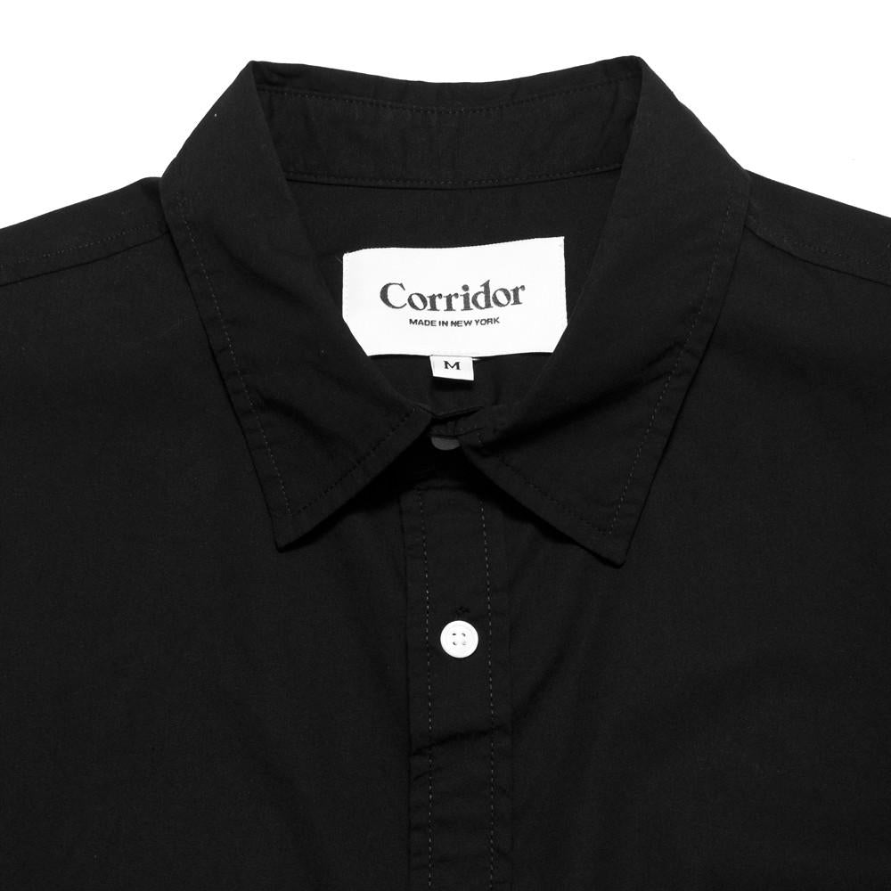 Corridor Black Poplin Shirt at shoplostfound, neck