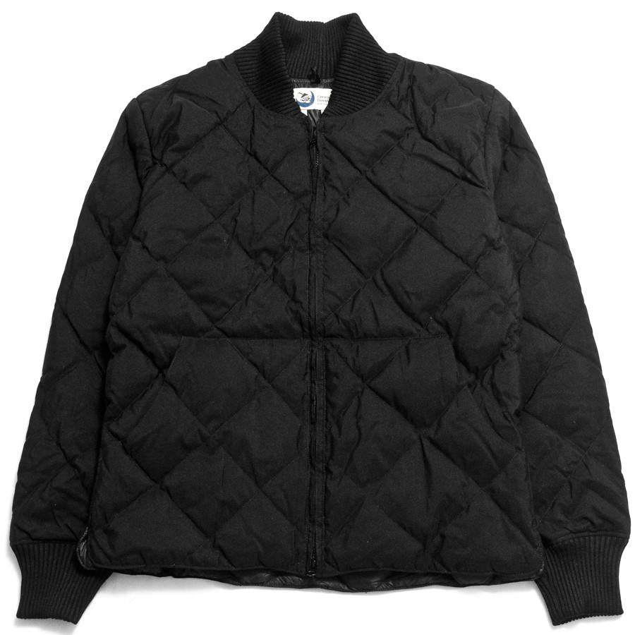 Crescent Down Works Diagonal Quilted Sweater Black