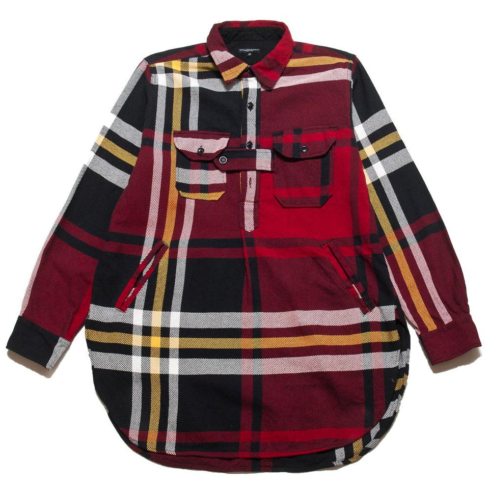 Engineered Garments Bird Shooter Shirt Heavy Twill Plaid Black/Red at shoplostfound, front