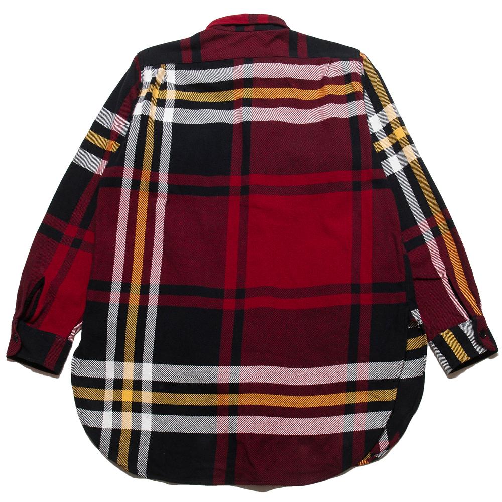Engineered Garments Bird Shooter Shirt Heavy Twill Plaid Black/Red at shoplostfound, back