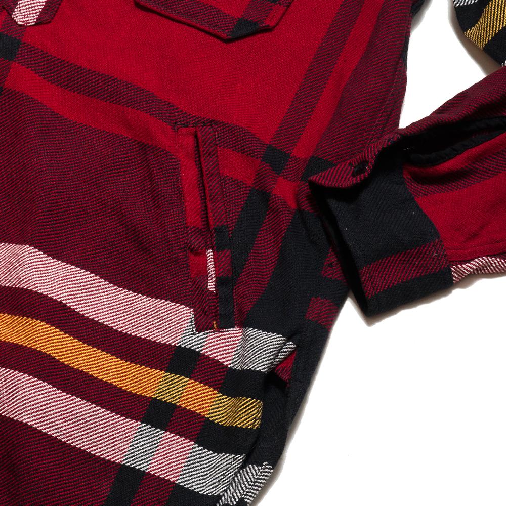 Engineered Garments Bird Shooter Shirt Heavy Twill Plaid Black/Red at shoplostfound, pocket