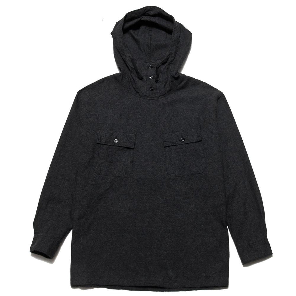 Engineered Garments Cagoule Shirt Charcoal Heather Flannel at shoplostfound, front