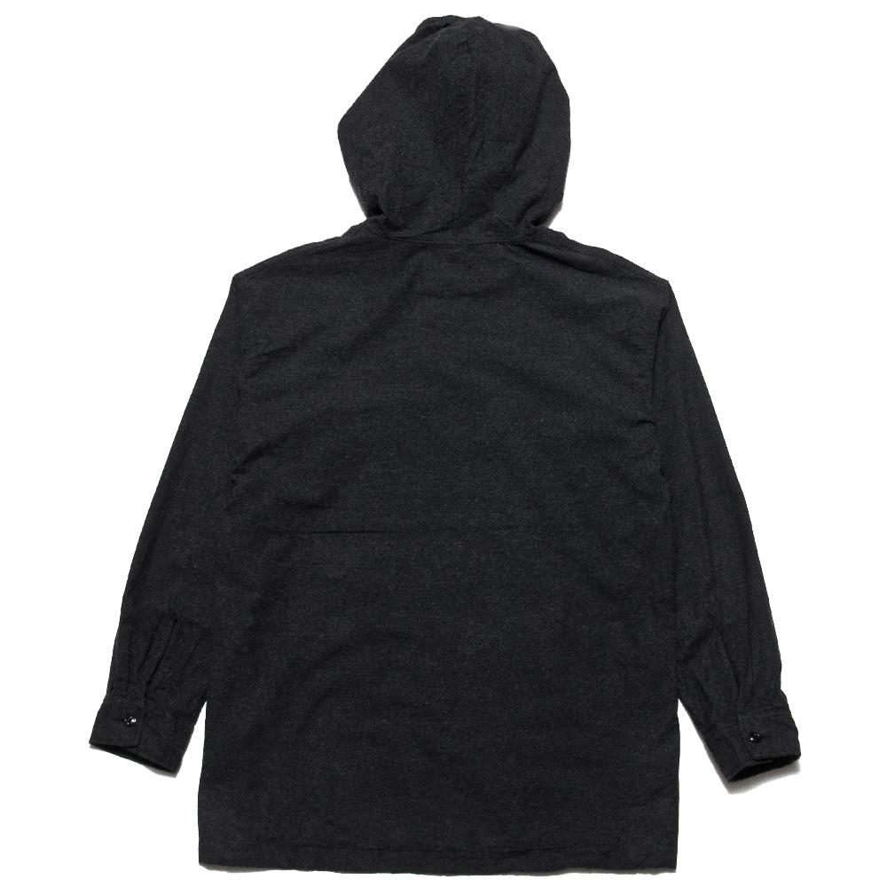 Engineered Garments Cagoule Shirt Charcoal Heather Flannel at shoplostfound, back