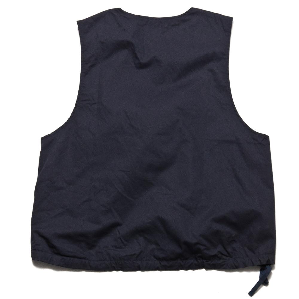 Engineered Garments Highcount Twill Cover Vest Dark Navy at shoplostfound, back