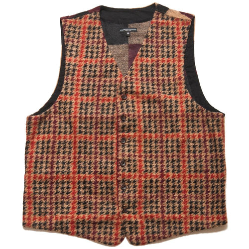 Engineered Garments Knit Vest Tan/Black Gun Club at shoplostfound, front