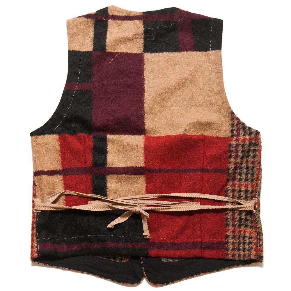 Engineered Garments Knit Vest Tan/Black Gun Club at shoplostfound, back