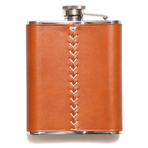 Filson Leather Wrapped Flask at shoplostfound, front