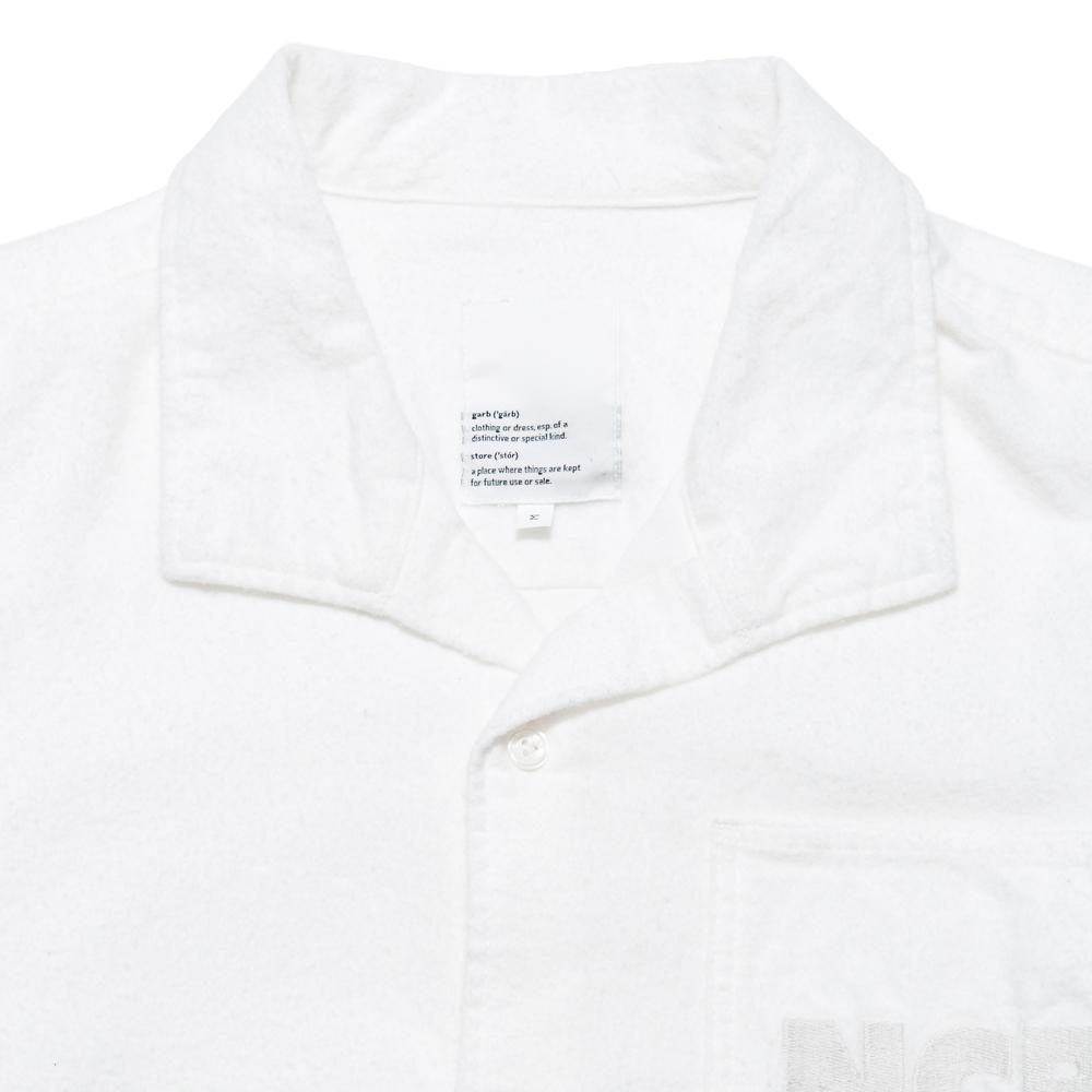 Garbstore NCB Slacker Shirt White at shoplostfound, neck