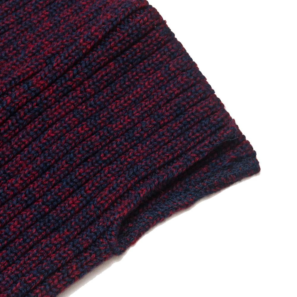 Garbstore The English Difference Dyad Neck Warmer Red/Navy at shoplostfound, detail