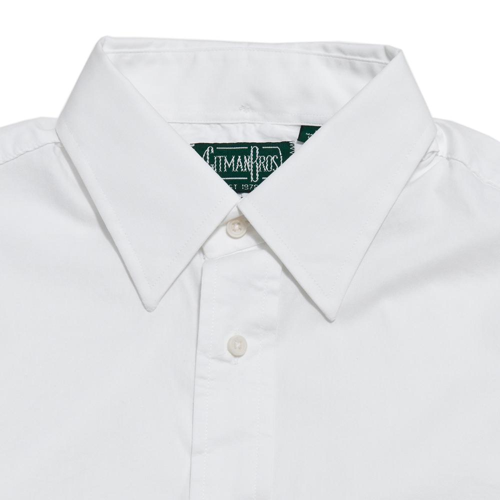 Gitman Vintage Bros. Hidden White Zephyr Oxford Shirt at shoplostfound, neck