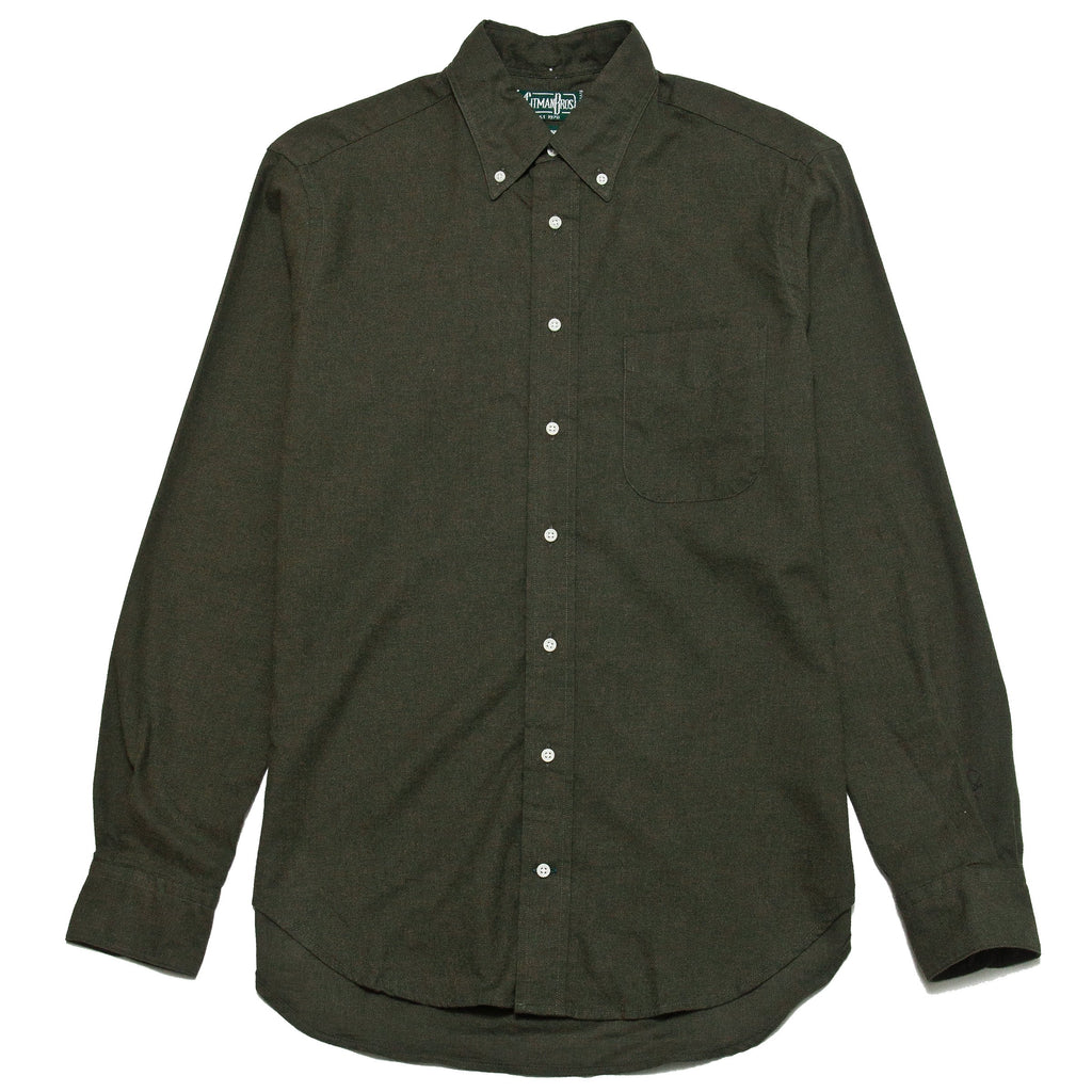 Gitman Vintage Bros. Olive Classic Flannel at shoplostfound, front