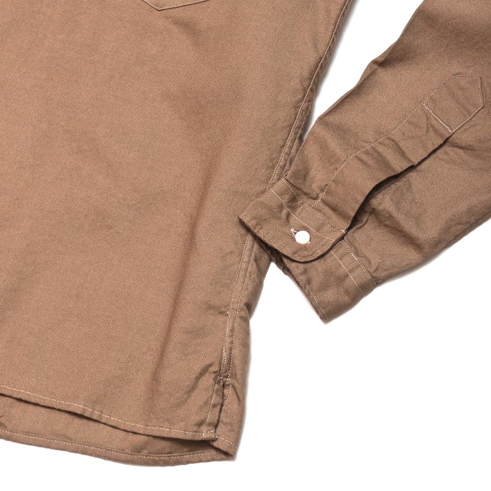 Gitman Vintage Bros. Open Collar Tan Hopsack at shoplostfound, cuff