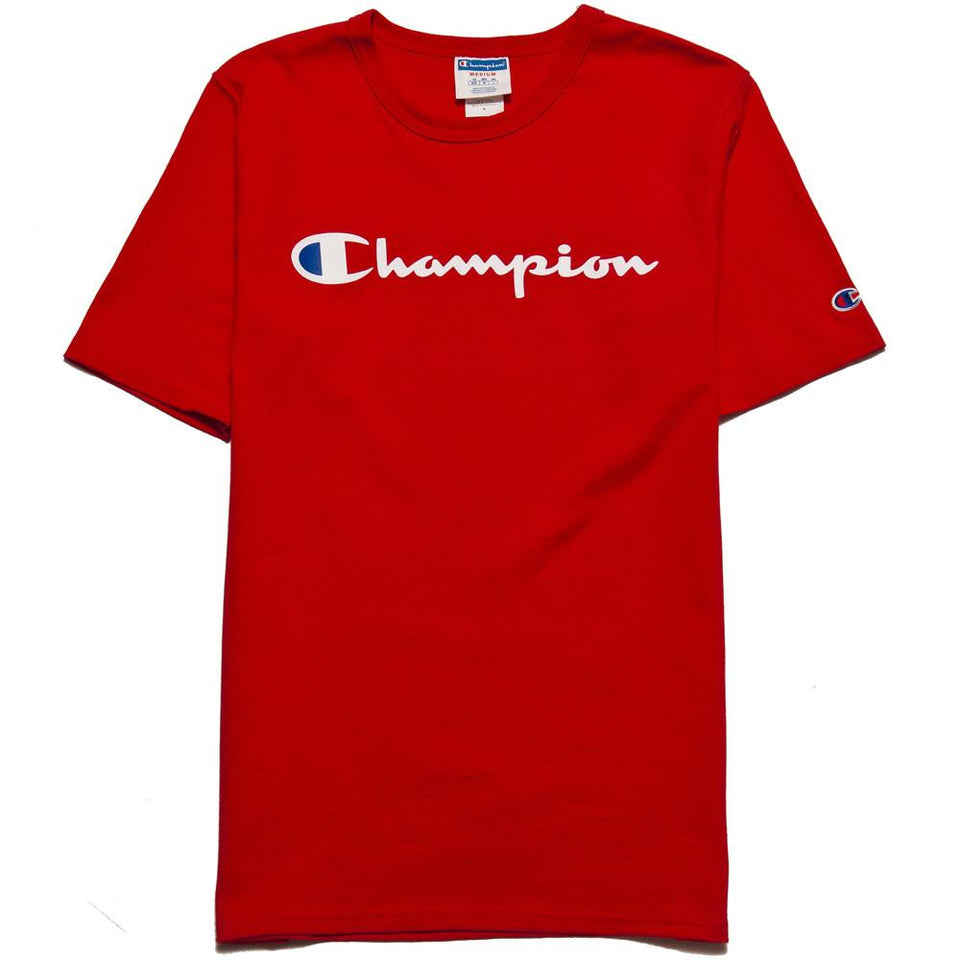 Champion Graphic Heritage Tee - Champion Script Team Red Scarlett at shoplostfound, front