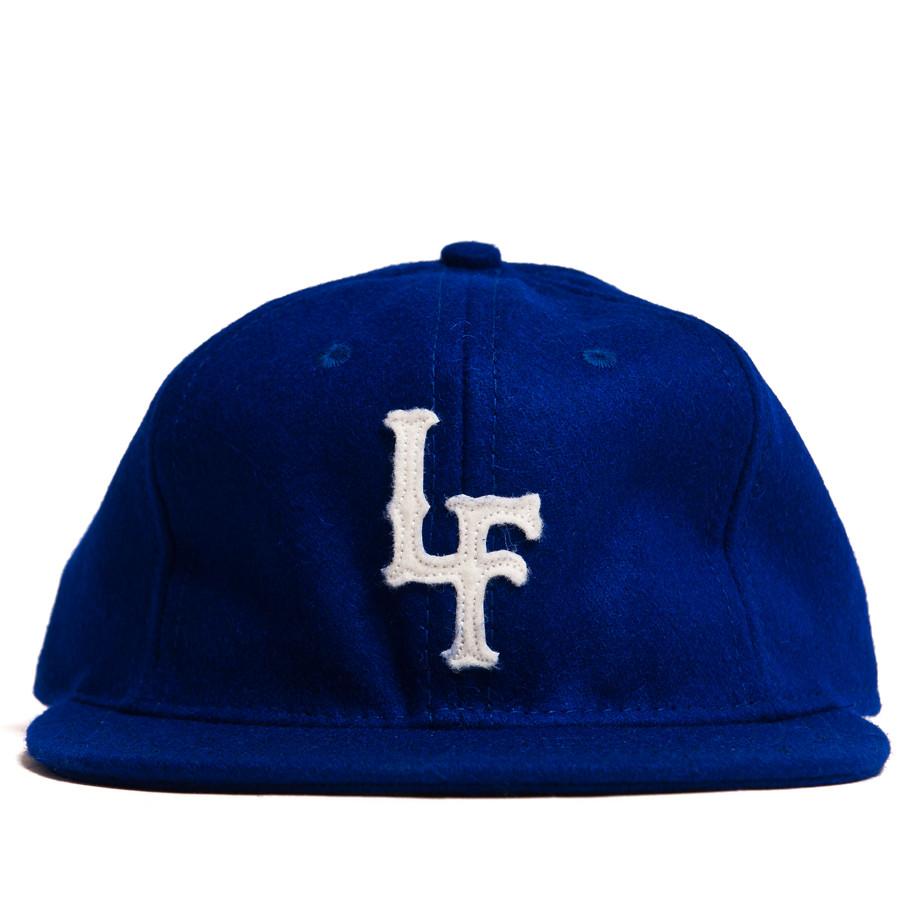 Ebbets Field Flannels L&F Royal Blue Wool 6 Panel with Brown Leather