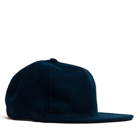 Ebbets Field Flannels Navy Wool 6 Panel with Black Leather Strap
