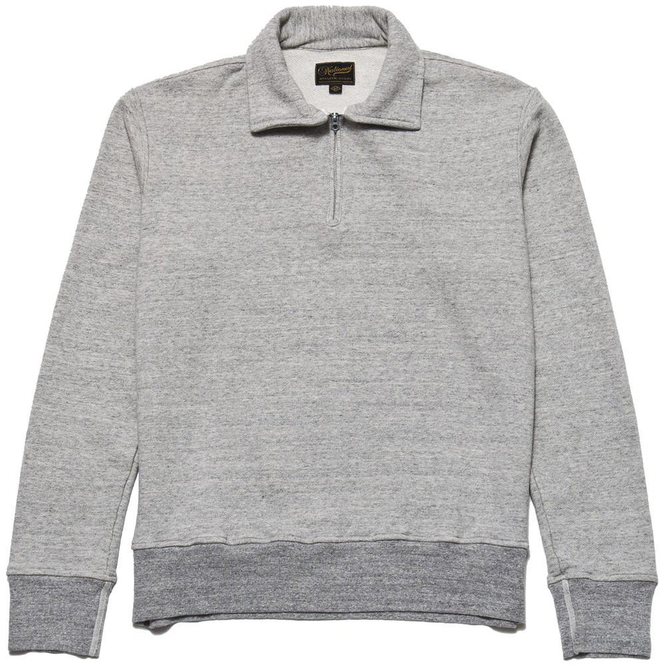 National Athletic Goods 1/4 Zip Campus in Mid Grey at shoplostfound in Toronto, front